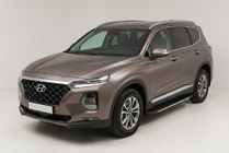 Hyundai Santa Fe 4 2018–2023 Bočne stopnice Bosphore Grey (2 kosa, aluminij) fotografija 1