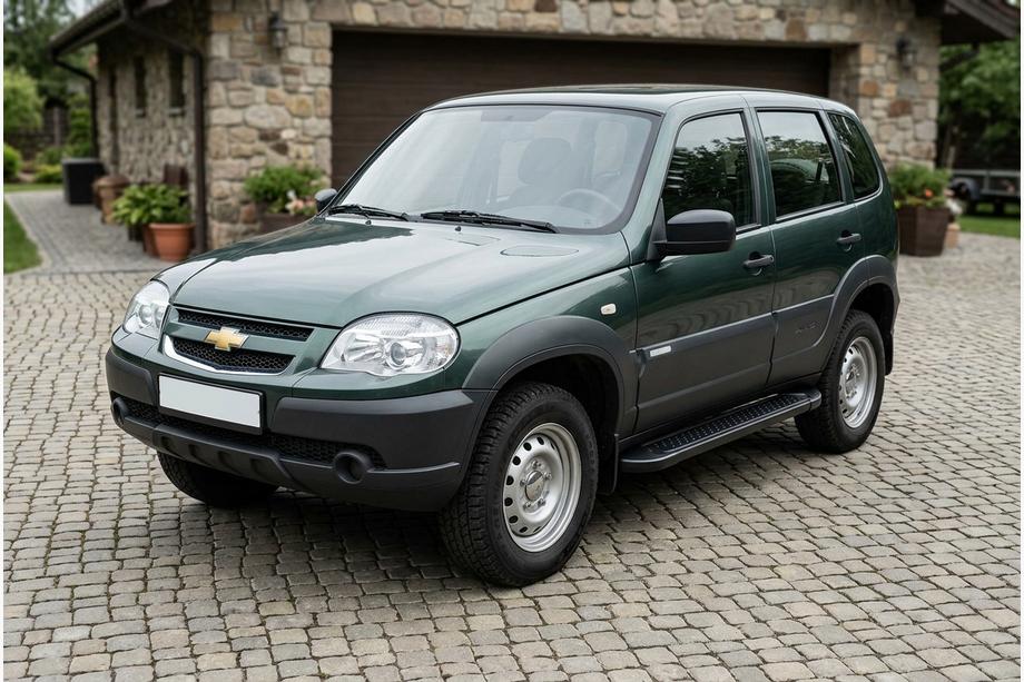 Chevrolet Niva 1998–2020 Bočne stopnice Allmond Black (2 kos, aluminij) Image