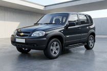 Chevrolet Niva 1998–2020 Stranski pragovi Tayga Black (2 kosa, aluminij) fotografija 1