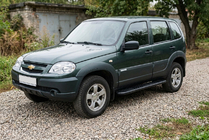 Chevrolet Niva 1998–2020 Bočne stopnice Bosphore Black (2 kos, aluminij) fotografija 1