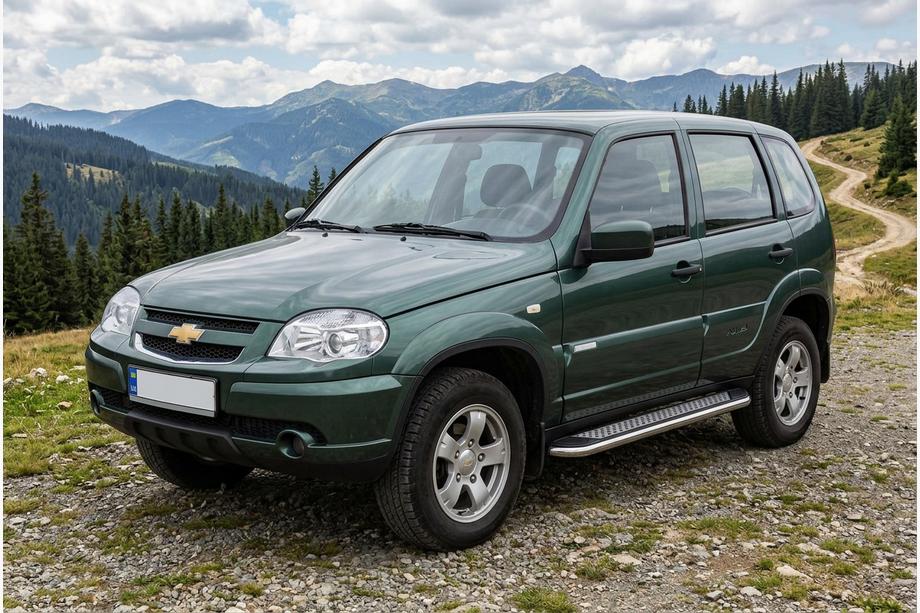 Chevrolet Niva 1998–2020 Stranske stopnice Maydos V2 (2 kosa, aluminij/nerjavno jeklo) Image