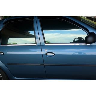 Okrasne letvice za okna (4 kosi, nerjaveče jeklo) Renault Logan I 2005–2008 fotografija 1