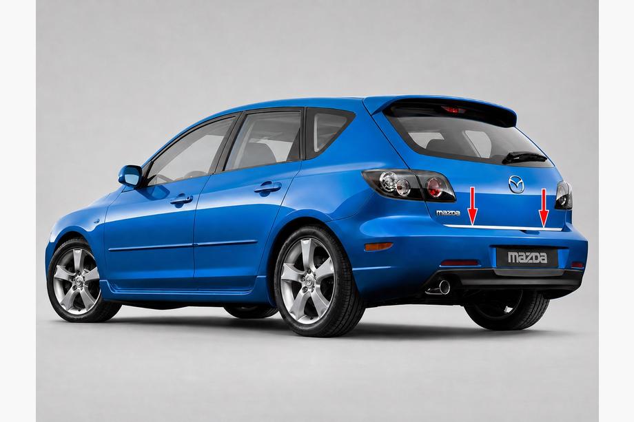 Mazda 3 2003–2009 Nerjaveča letev roba prtljažnika HB Fotografija 1