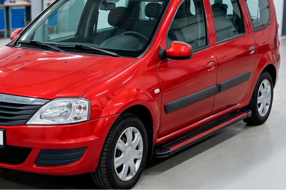 Dacia Logan MCV 2004–2014 Stranske stopnice Maya Red (2 kosa, aluminij) Image