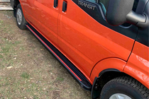 Ford Transit 2000–2014 Stranske stopnice Maya Red (2 kosa, aluminij) fotografija 2