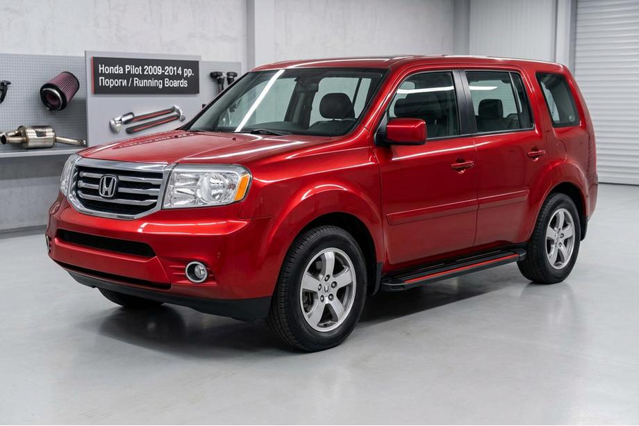 Honda Pilot 2008–2015 Stranske stopnice Maya Red (2 kosa, aluminij) Image