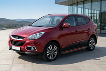 Hyundai IX-35 2010–2015 Stranske stopnice Maya Red (2 kosa, aluminij) fotografija 1