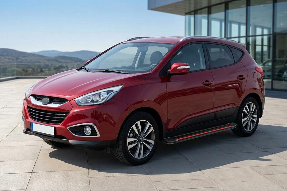 Hyundai IX-35 2010–2015 Stranske stopnice Maya Red (2 kosa, aluminij) Image