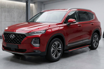 Hyundai Santa Fe 4 2018–2023 Stranske stopnice Maya Red (2 kosa, aluminij) fotografija 1