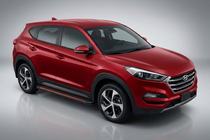 Hyundai Tucson TL 2016–2021 Stranske stopnice Maya Red-Black (2 kosa, aluminij) fotografija 1