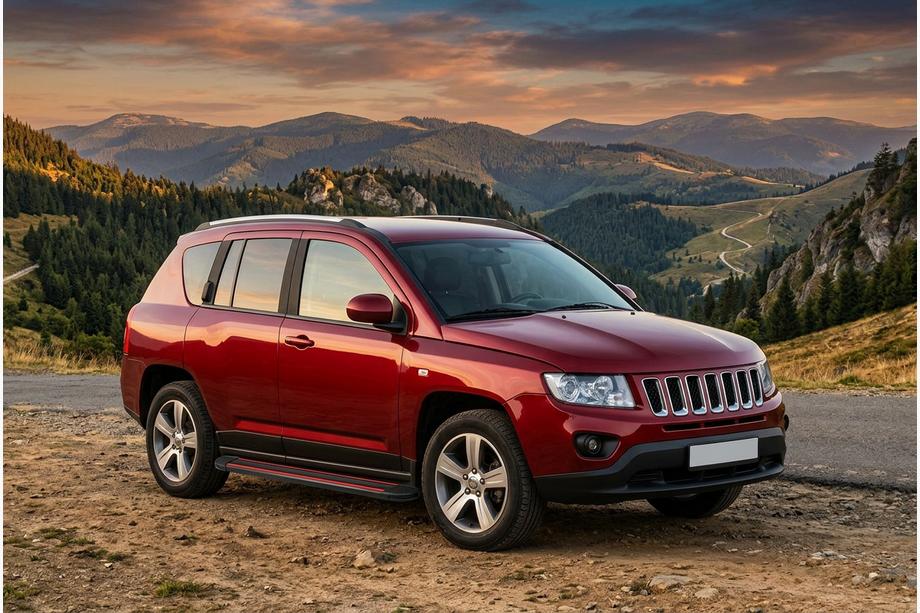 Jeep Compass 2006–2016 Stranske stopnice Maya Red (2 kosa, aluminij) Image