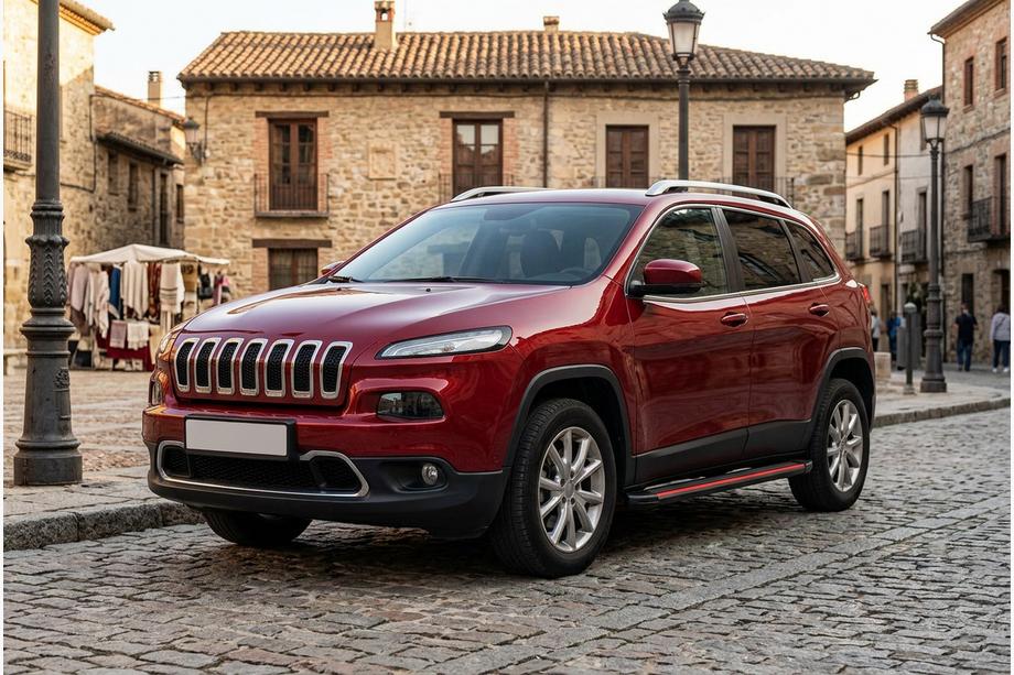 Jeep Cherokee KL 2013– Stranske stopnice Maya Red (2 kosa, aluminij) Image