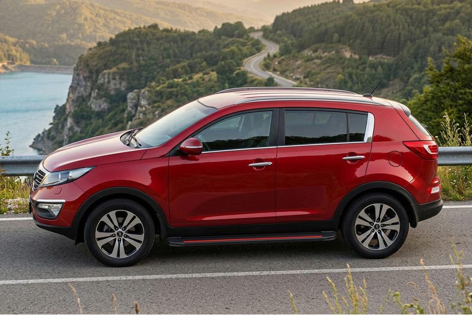 Kia Sportage 2010–2015 Stranske stopnice Maya Red-Black (2 kosa, aluminij) Image