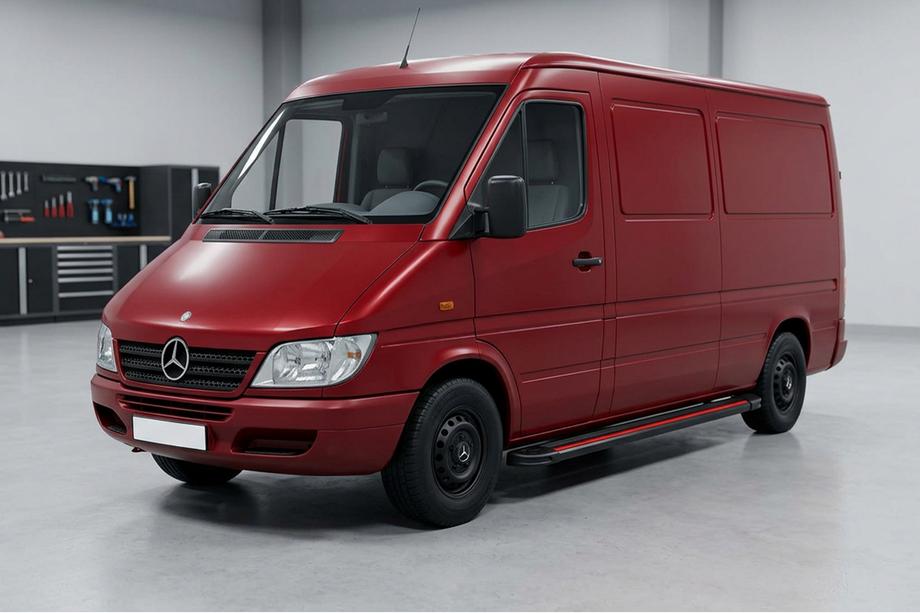 Mercedes Sprinter W901/902/903/904/905 1995–2006 Stranske stopnice Maya Red (2 kosa, aluminij) Dolga medosna razdalja Image