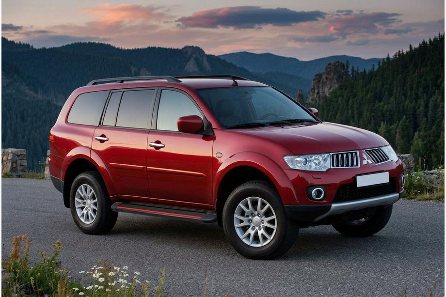 Mitsubishi Pajero Sport 2008–2015 Stranske stopnice Maya Red (2 kosa, aluminij) Image