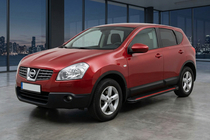 Nissan Qashqai 2007–2010 Stranske stopnice Maya Red-Black (2 kosa, aluminij) fotografija 1