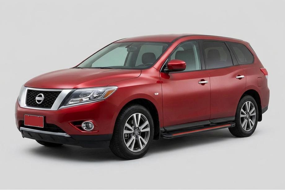 Nissan Pathfinder R52 2012–2021 Stranske stopnice Maya Red (2 kosa, aluminij) Image