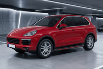 Porsche Cayenne 2010–2017 Stranske stopnice Maya Red (2 kosa, aluminij) fotografija 1