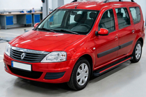 Renault Logan MCV 2005–2013 Stranske stopnice Maya Red (2 kosa, aluminij) fotografija 1