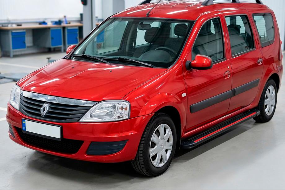 Renault Logan MCV 2005–2013 Stranske stopnice Maya Red (2 kosa, aluminij) Image