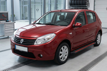 Renault Sandero 2007–2013 Stranske stopnice Maya Red (2 kosa, aluminij) fotografija 1