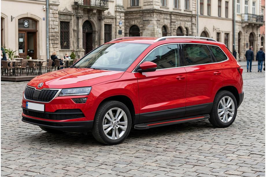 Skoda Karoq 2018– Stranske stopnice Maya Red (2 kosa, aluminij) Image