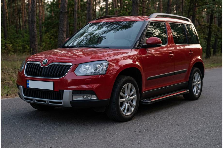 Skoda Yeti 2009–2017 Stranske stopnice Maya Red (2 kosa, aluminij) Image