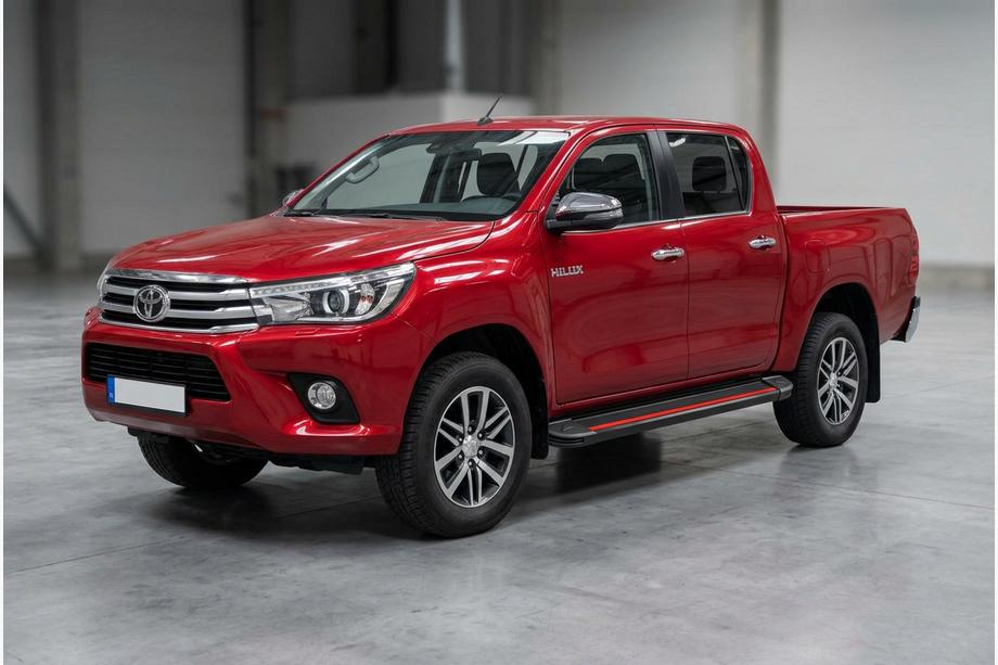 Toyota Hilux 2015– Stranske stopnice Maya Red (2 kosa, aluminij) Image