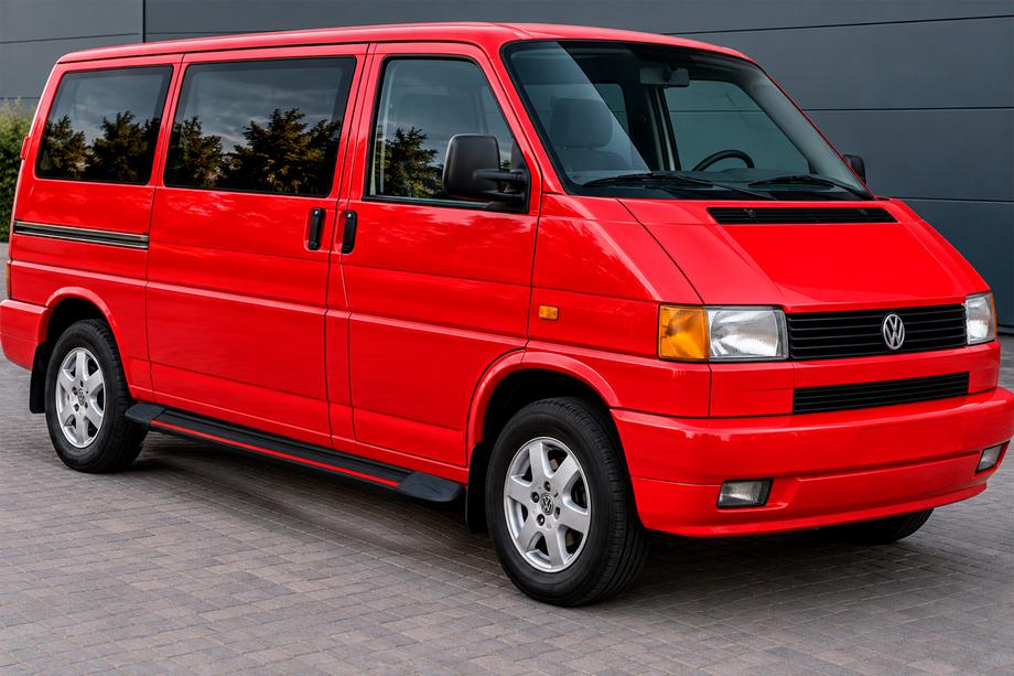 Volkswagen T4 Transporter 1990–2003 Stranske stopnice Maya Red (2 kosa, aluminij) Dolga medosna razdalja Image
