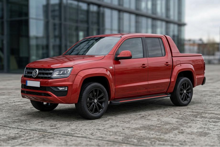 Volkswagen Amarok 2010–2022 Stranske stopnice Maya Red-Black (2 kosa, aluminij) Image