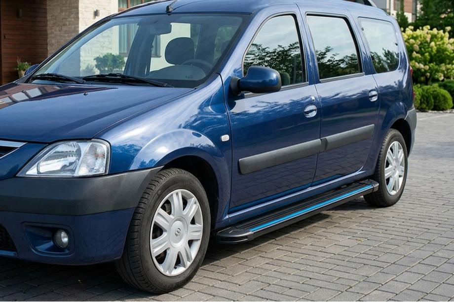 Dacia Logan MCV 2004–2014 Stranske stopnice Maya Blue (2 kos, aluminij) Image