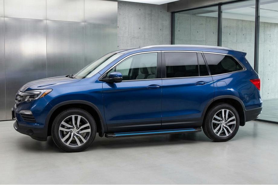 Honda Pilot 2015–2022 Stranske stopnice Maya Blue (2 kos, aluminij) Image