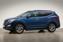 Hyundai Santa Fe 3 2012–2018 Stranske stopnice Maya Blue (2 kos, aluminij) fotografija 1