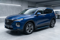 Hyundai Santa Fe 4 2018–2023 Stranske stopnice Maya Blue (2 kos, aluminij) fotografija 1