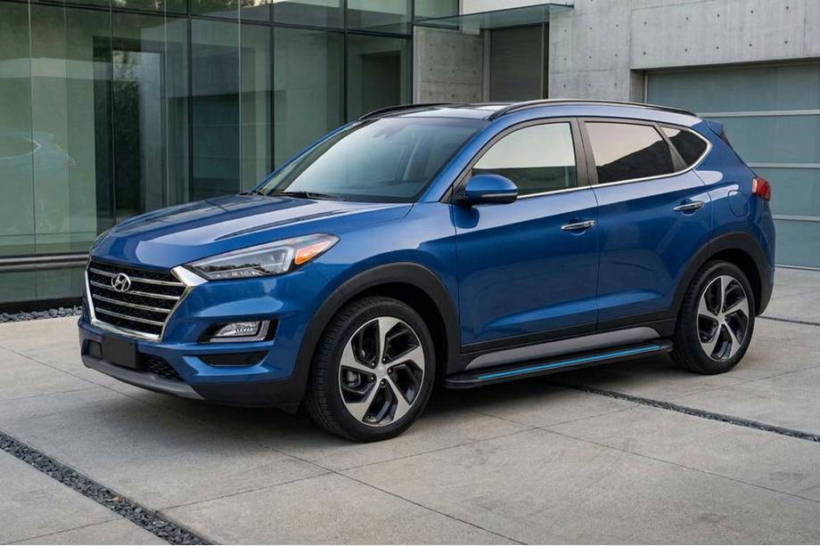 Hyundai Tucson TL 2016–2021 Stranske stopnice Maya Blue-Black (2 kos, aluminij) Image