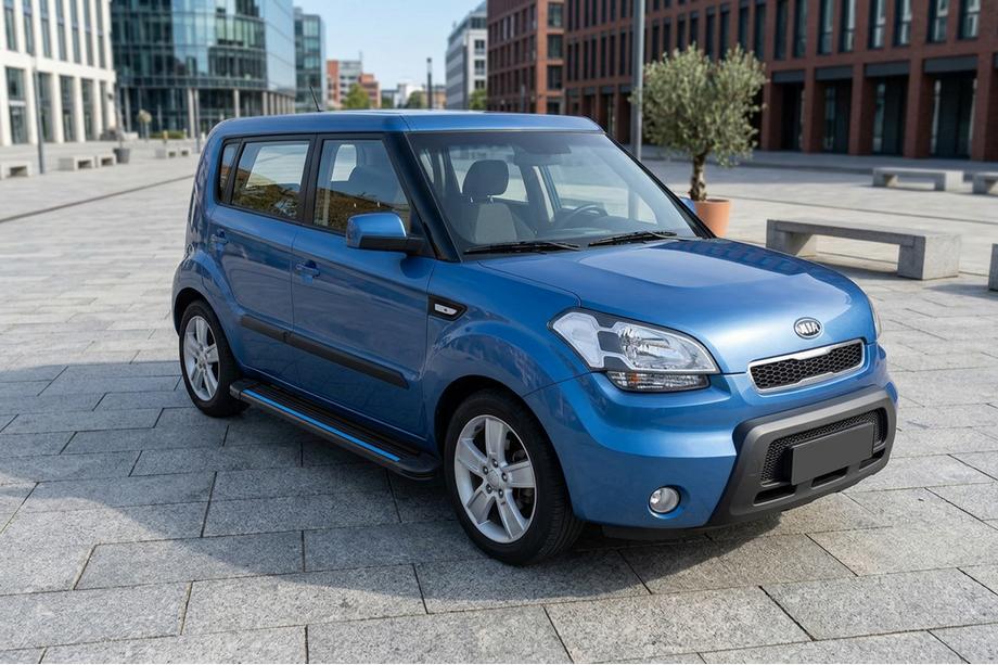 Kia Soul I 2008–2013 Stranske stopnice Maya Blue (2 kos, aluminij) Fotografija 1