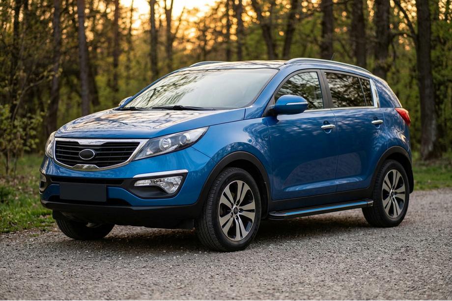 Kia Sportage 2010–2015 Stranske stopnice Maya Blue-Black (2 kos, aluminij) Image