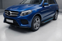 Mercedes GLE/ML class W166 2011–2018 Stranske stopnice Maya Blue (2 kos, aluminij) fotografija 1