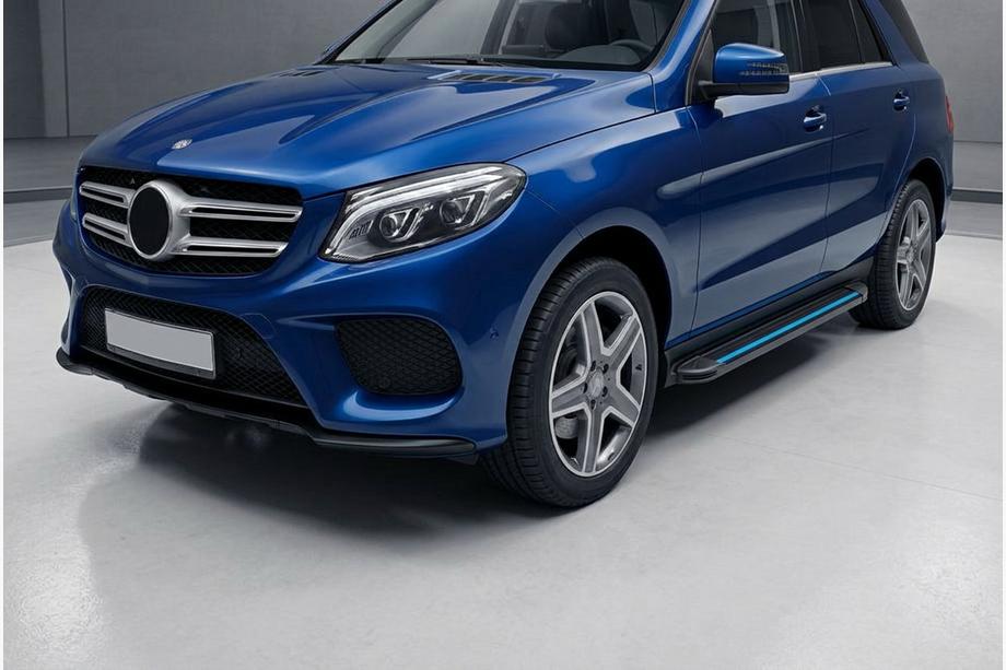 Mercedes GLE/ML class W166 2011–2018 Stranske stopnice Maya Blue (2 kos, aluminij) Image