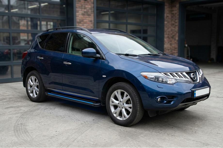 Nissan Murano 2008–2014 Stranske stopnice Maya Blue (2 kos, aluminij) Image