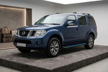 Nissan Pathfinder R51 2005–2014 Stranske stopnice Maya Blue (2 kos, aluminij) fotografija 1