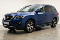 Nissan Pathfinder R52 2012–2021 Stranske stopnice Maya Blue (2 kos, aluminij) fotografija 1