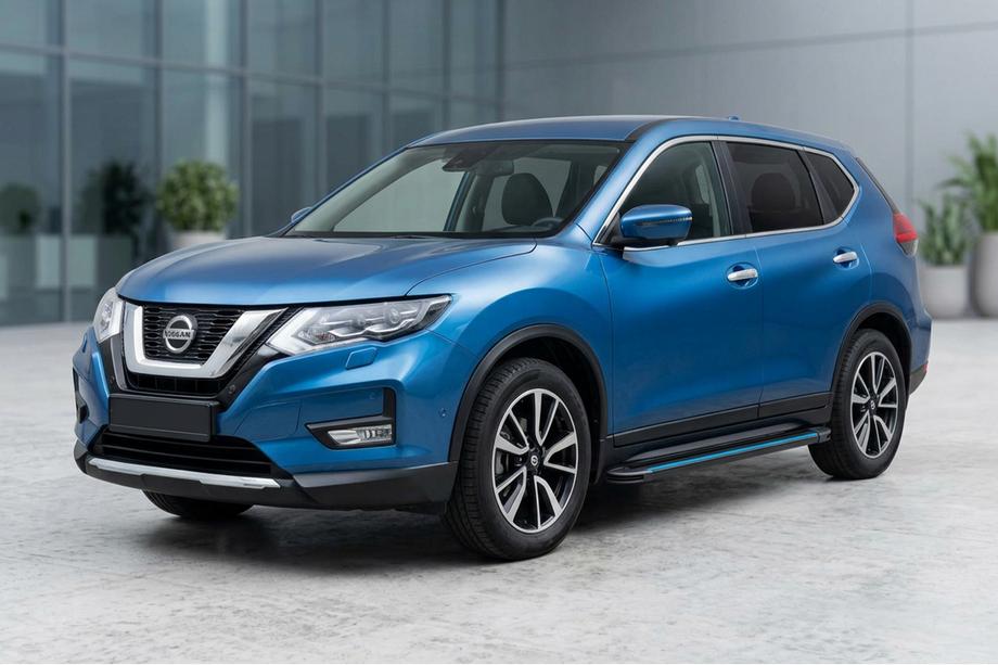 Nissan X-trail T32/Rogue 2014–2021 Stranske stopnice Maya Blue (2 kos, aluminij) Image
