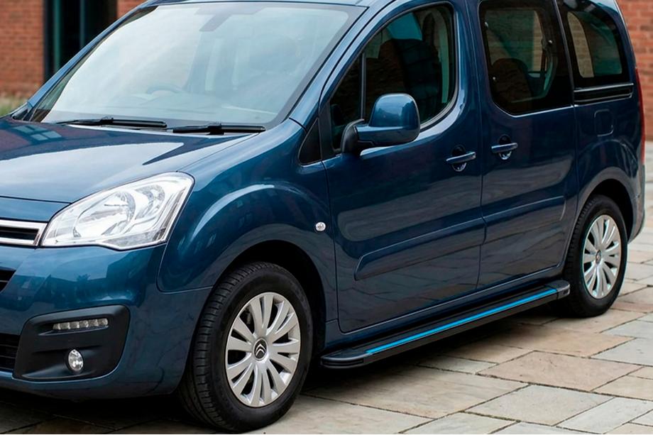 Peugeot Partner Tepee 2008–2018 Stranske stopnice Maya Blue (2 kos, aluminij) Image