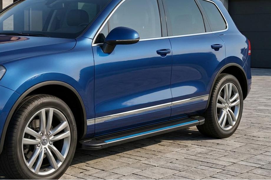 Porsche Cayenne 2003–2010 Stranske stopnice Maya Blue (2 kos, aluminij) Image
