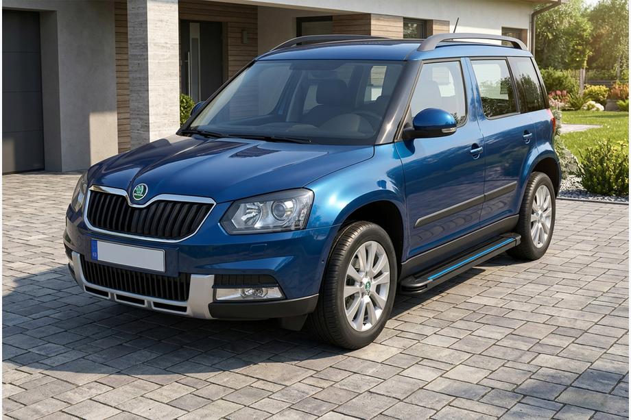 Skoda Yeti 2009–2017 Stranske stopnice Maya Blue (2 kos, aluminij) Image