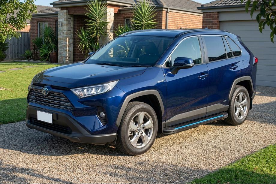 Toyota Rav 4 2019–2025 Stranske stopnice Maya Blue (2 kos, aluminij) Image