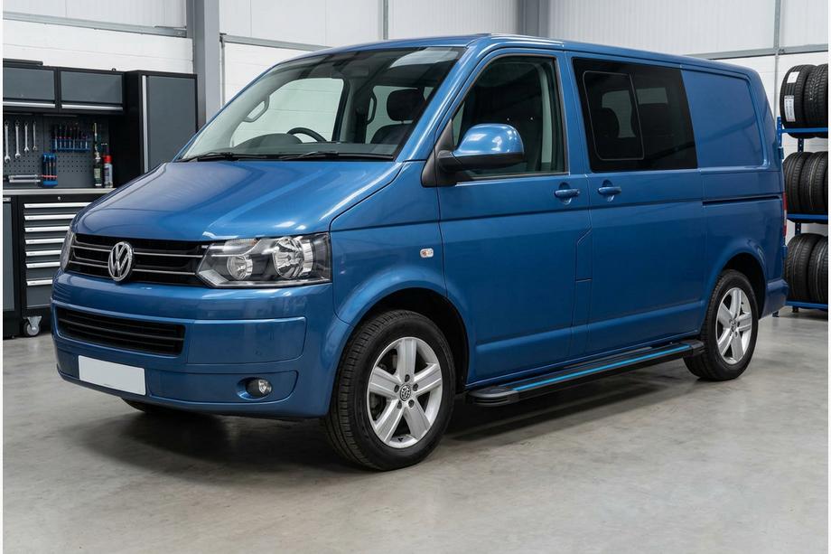 Volkswagen T5 2010–2015 Stranske stopnice Maya Blue (2 kos, aluminij) Kratka medosna razdalja Image