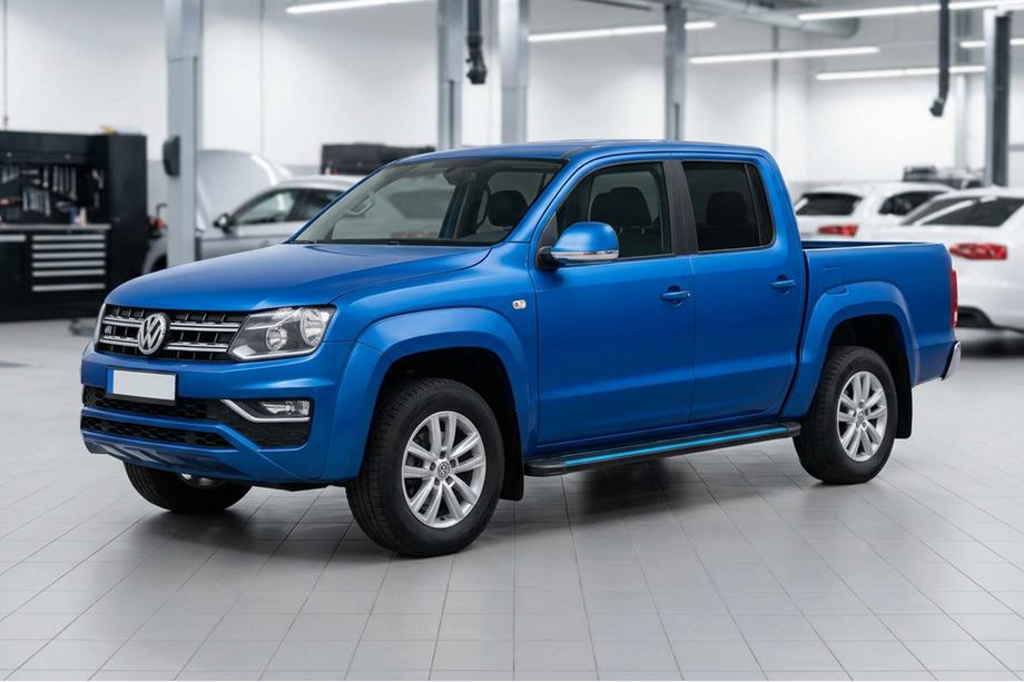 Volkswagen Amarok 2010–2022 Stranske stopnice Maya Blue-Black (2 kos, aluminij) Image
