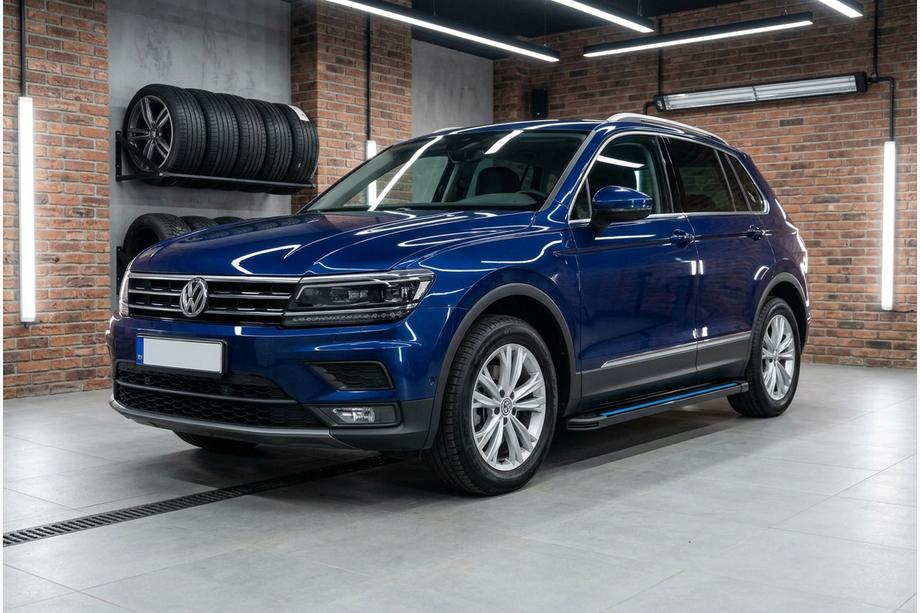 Volkswagen Tiguan 2016–2023 Stranske stopnice Maya Blue (2 kos, aluminij) Image